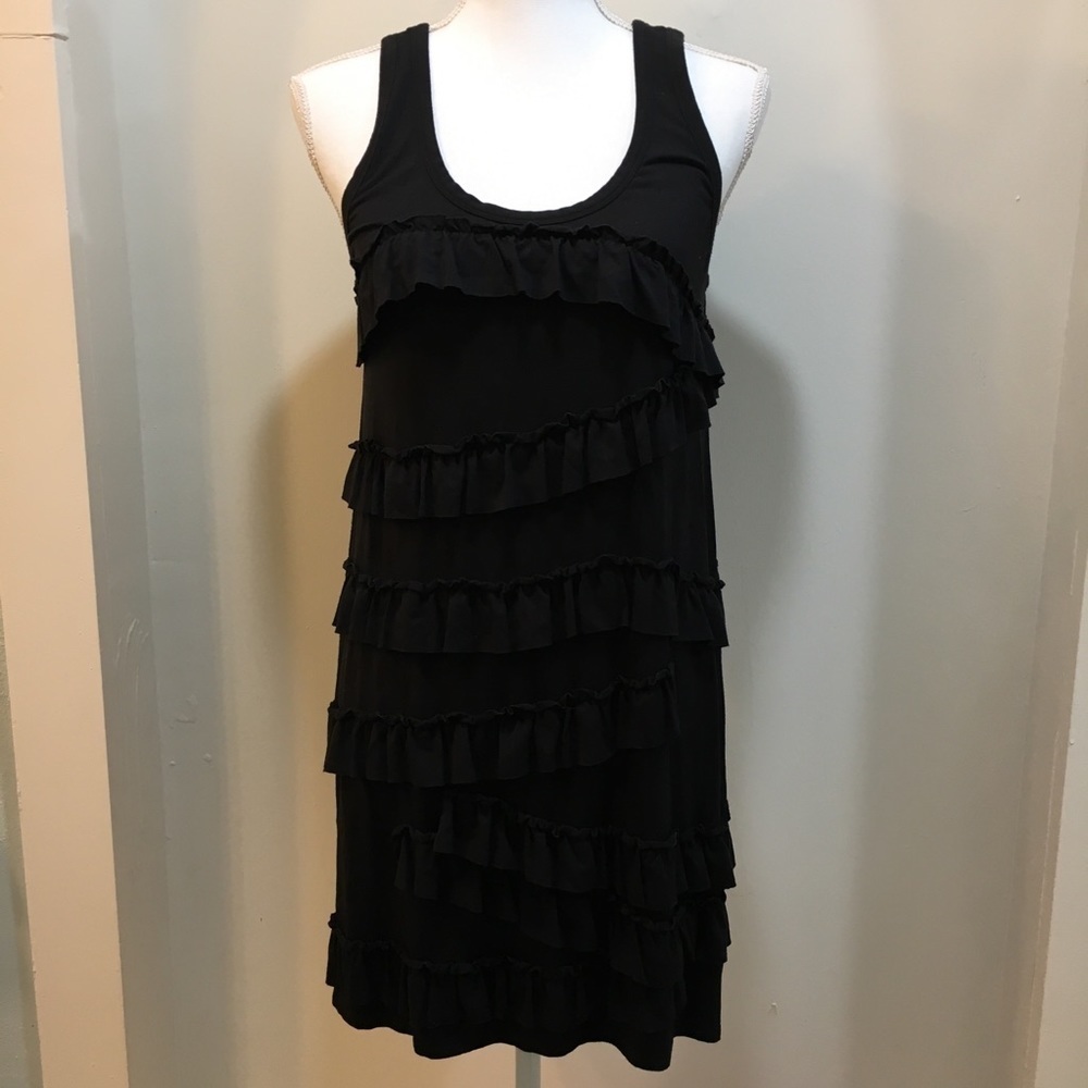 Juicy Couture Black Ruffle Knit Tank Dress